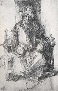 Albrecht Durer An orinetal Ruler Enthroned with traces of the artist-s monogram Spain oil painting artist